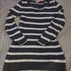 Derek Heart Black and Gray Striped Sweater